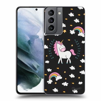 Picasee silikonowe czarne etui na Samsung Galaxy S21 5G G991B - Unicorn star heaven