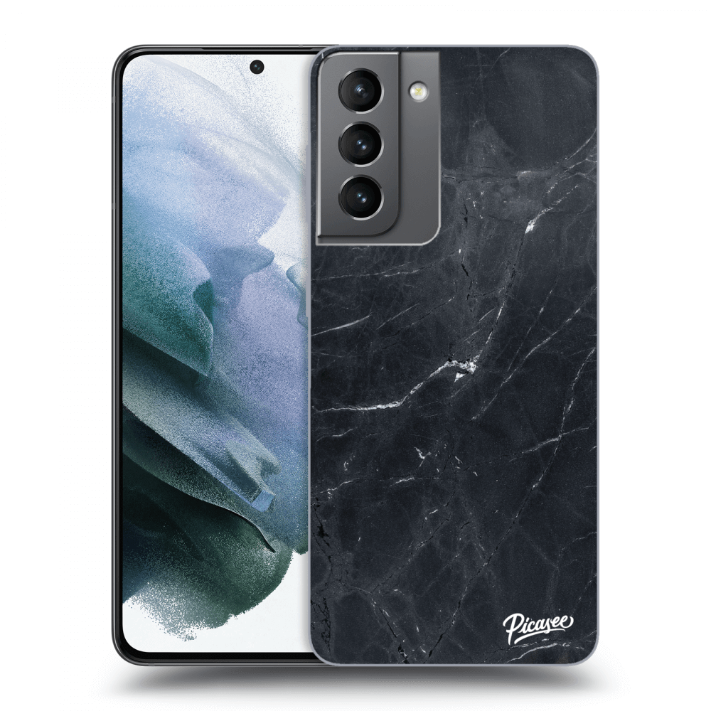 Picasee silikonowe przeźroczyste etui na Samsung Galaxy S21 5G G991B - Black marble