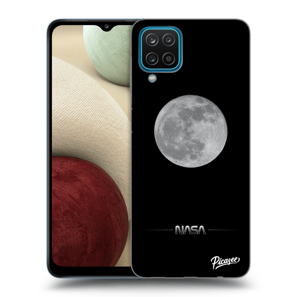 Picasee silikonowe przeźroczyste etui na Samsung Galaxy A12 A125F - Moon Minimal