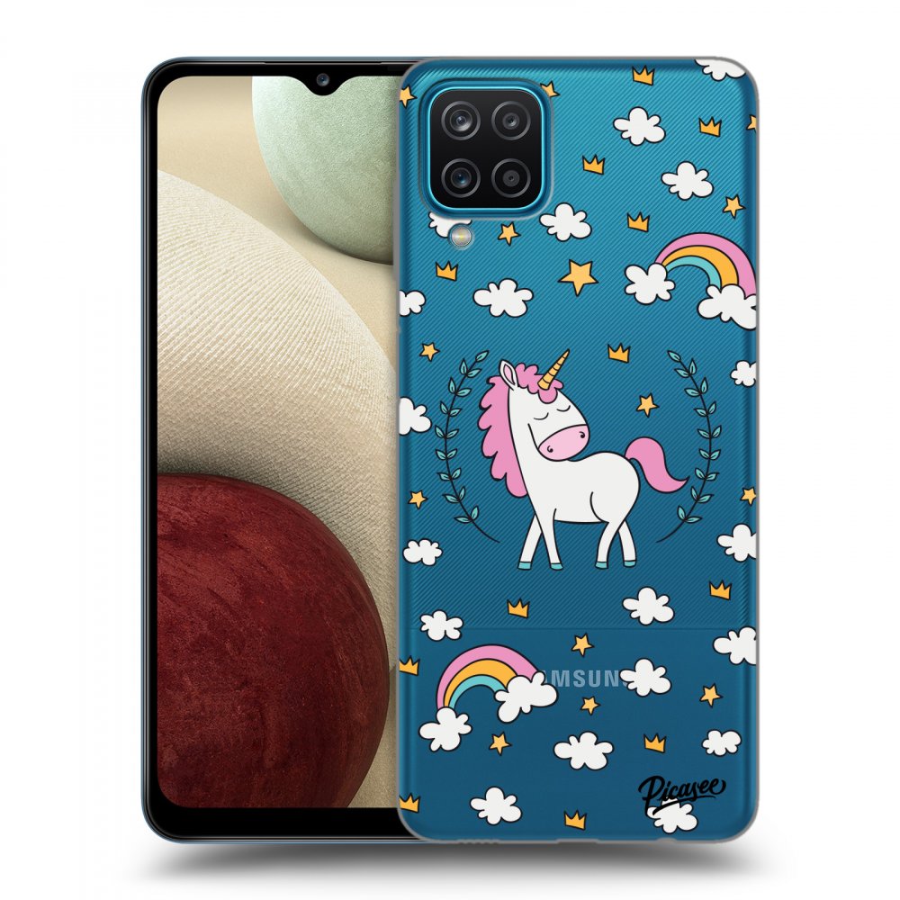 Picasee silikonowe przeźroczyste etui na Samsung Galaxy A12 A125F - Unicorn star heaven
