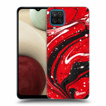 Picasee silikonowe przeźroczyste etui na Samsung Galaxy A12 A125F - Red black