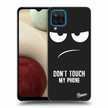 Picasee silikonowe czarne etui na Samsung Galaxy A12 A125F - Don't Touch My Phone