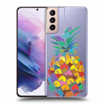 Picasee silikonowe przeźroczyste etui na Samsung Galaxy S21+ 5G G996F - Pineapple