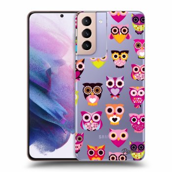Picasee silikonowe przeźroczyste etui na Samsung Galaxy S21+ 5G G996F - Owls