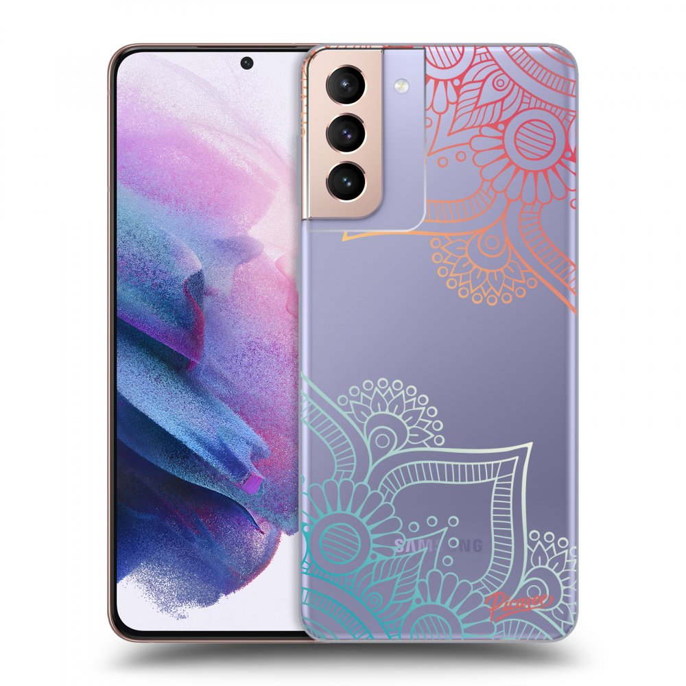 Picasee silikonowe przeźroczyste etui na Samsung Galaxy S21+ 5G G996F - Flowers pattern
