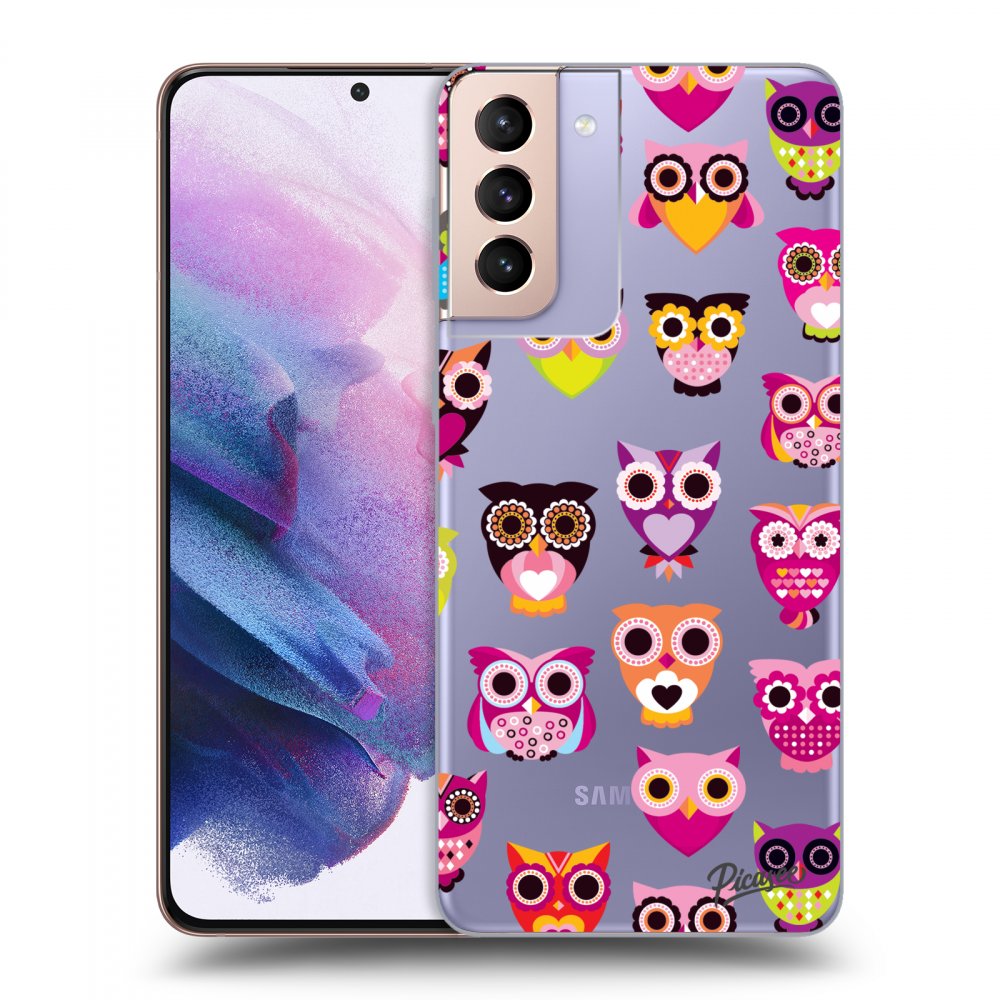 Picasee silikonowe przeźroczyste etui na Samsung Galaxy S21+ 5G G996F - Owls