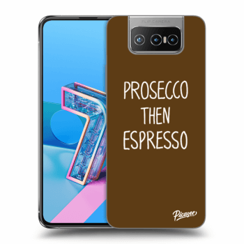 Picasee silikonowe przeźroczyste etui na Asus Zenfone 7 ZS670KS - Prosecco then espresso
