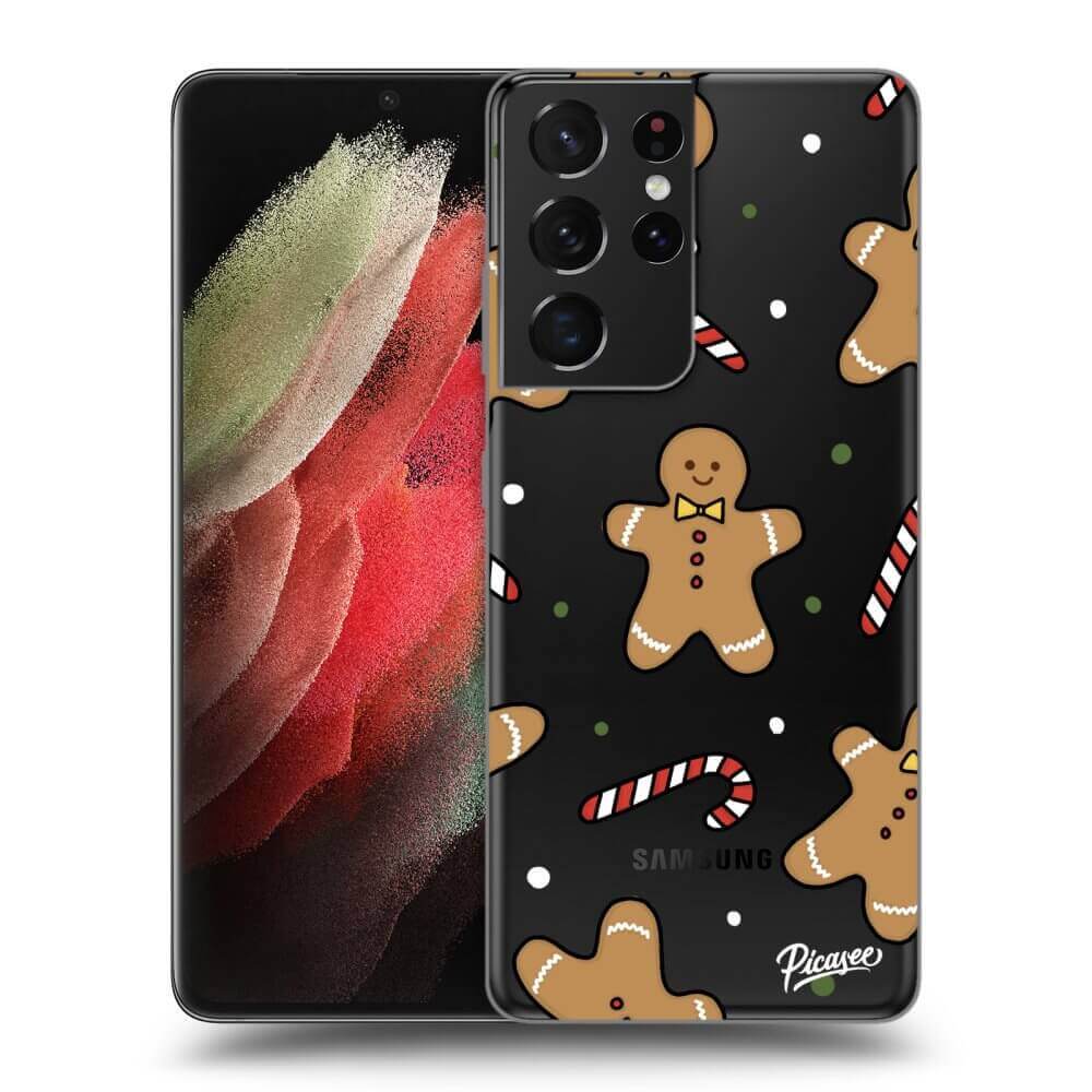 Picasee silikonowe przeźroczyste etui na Samsung Galaxy S21 Ultra 5G G998B - Gingerbread