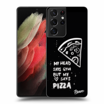 Picasee silikonowe czarne etui na Samsung Galaxy S21 Ultra 5G G998B - Pizza