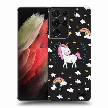 Picasee silikonowe czarne etui na Samsung Galaxy S21 Ultra 5G G998B - Unicorn star heaven