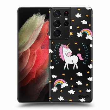 Picasee silikonowe przeźroczyste etui na Samsung Galaxy S21 Ultra 5G G998B - Unicorn star heaven
