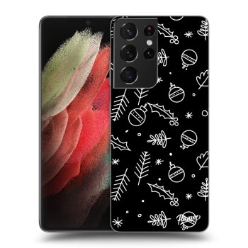 Picasee silikonowe czarne etui na Samsung Galaxy S21 Ultra 5G G998B - Mistletoe