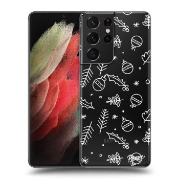 Picasee silikonowe przeźroczyste etui na Samsung Galaxy S21 Ultra 5G G998B - Mistletoe