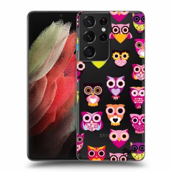 Picasee silikonowe przeźroczyste etui na Samsung Galaxy S21 Ultra 5G G998B - Owls