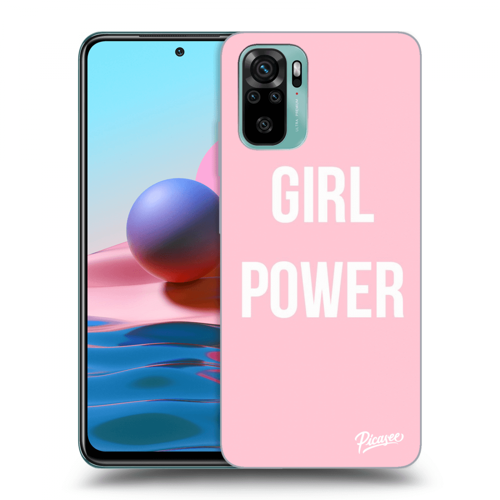 Picasee silikonowe czarne etui na Xiaomi Redmi Note 10 - Girl power