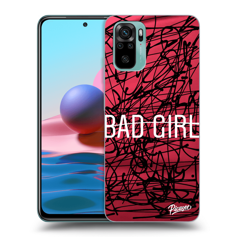 Picasee silikonowe czarne etui na Xiaomi Redmi Note 10 - Bad girl