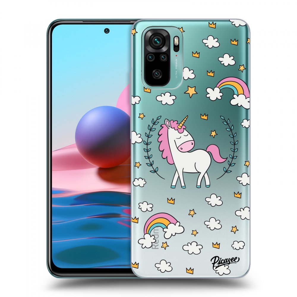 Picasee silikonowe przeźroczyste etui na Xiaomi Redmi Note 10 - Unicorn star heaven