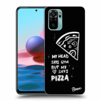 Picasee silikonowe czarne etui na Xiaomi Redmi Note 10 - Pizza