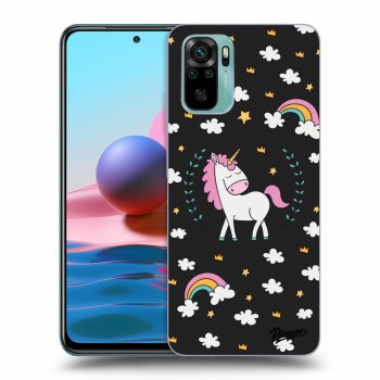 Picasee silikonowe czarne etui na Xiaomi Redmi Note 10 - Unicorn star heaven