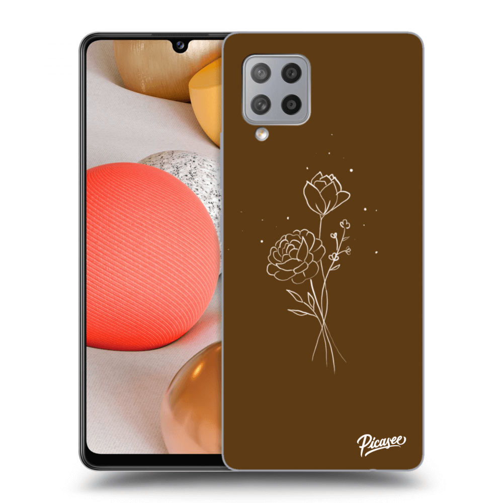 Picasee ULTIMATE CASE pro Samsung Galaxy A42 A426B - Brown flowers