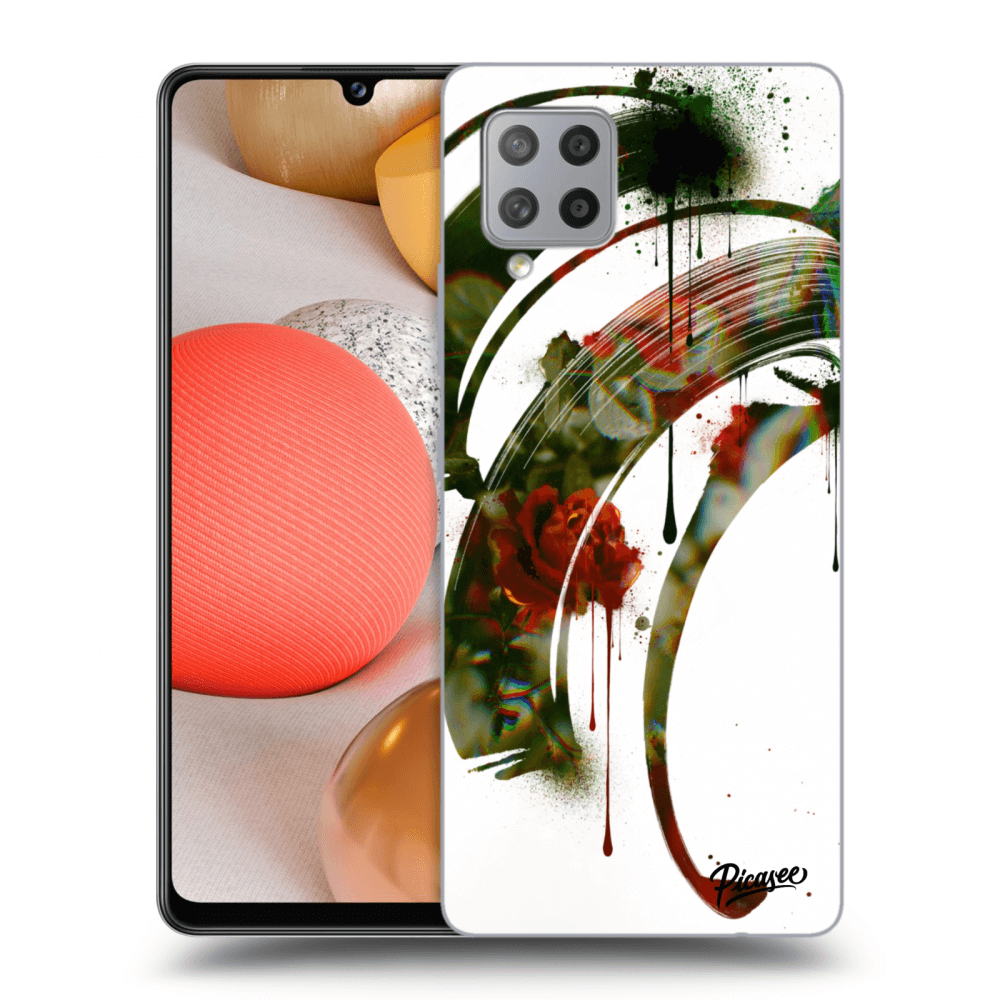 Picasee silikonowe przeźroczyste etui na Samsung Galaxy A42 A426B - Roses white