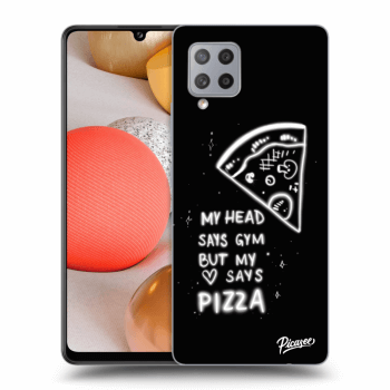 Picasee silikonowe czarne etui na Samsung Galaxy A42 A426B - Pizza