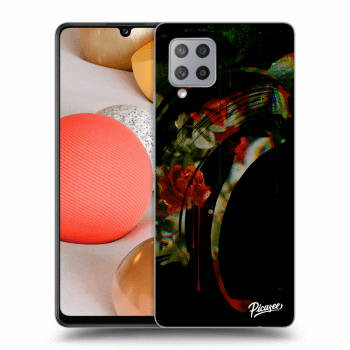 Picasee silikonowe przeźroczyste etui na Samsung Galaxy A42 A426B - Roses black