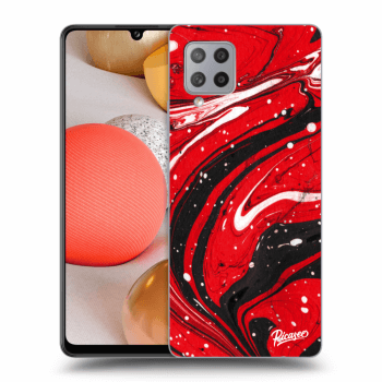 Picasee silikonowe przeźroczyste etui na Samsung Galaxy A42 A426B - Red black