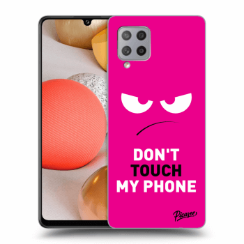 Picasee silikonowe przeźroczyste etui na Samsung Galaxy A42 A426B - Angry Eyes - Pink