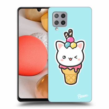 Picasee silikonowe przeźroczyste etui na Samsung Galaxy A42 A426B - Ice Cream Cat