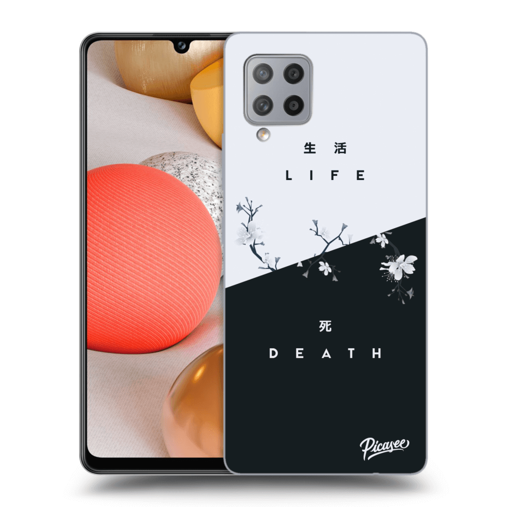 Picasee silikonowe czarne etui na Samsung Galaxy A42 A426B - Life - Death