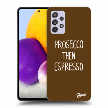 Picasee silikonowe przeźroczyste etui na Samsung Galaxy A72 A725F - Prosecco then espresso