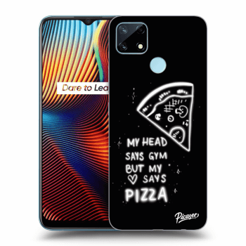 Picasee silikonowe czarne etui na Realme 7i - Pizza
