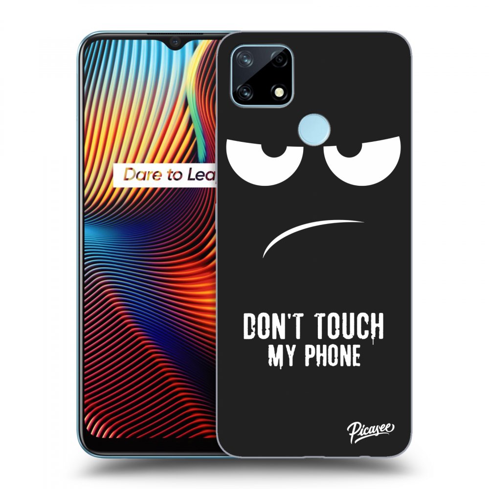 Picasee silikonowe czarne etui na Realme 7i - Don't Touch My Phone