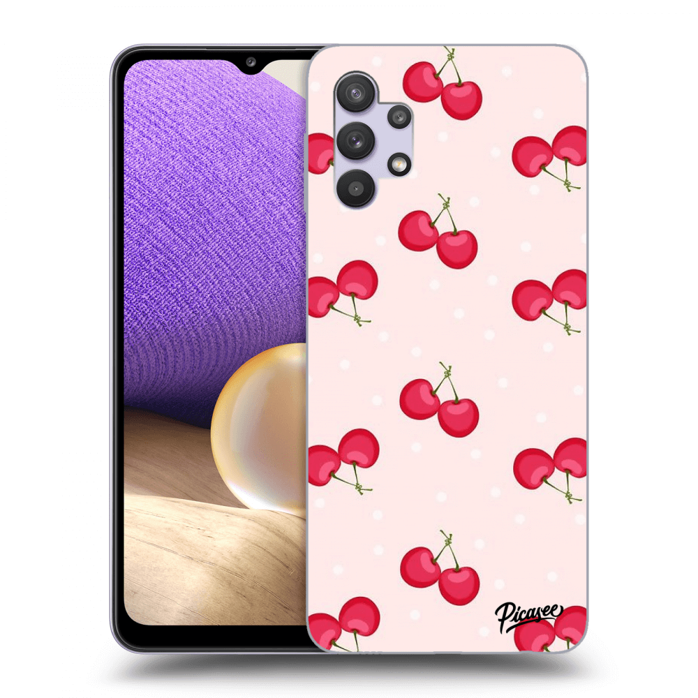 Picasee silikonowe przeźroczyste etui na Samsung Galaxy A32 5G A326B - Cherries