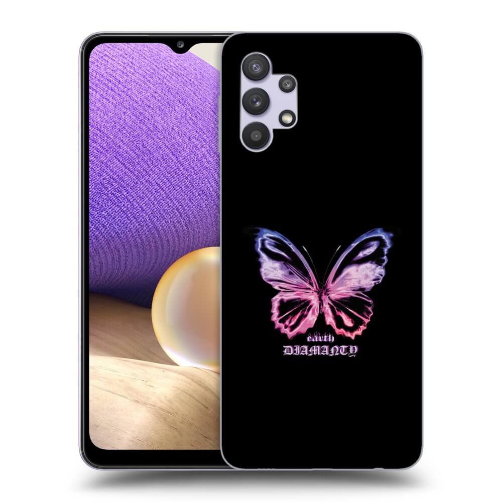 Picasee silikonowe przeźroczyste etui na Samsung Galaxy A32 5G A326B - Diamanty Purple