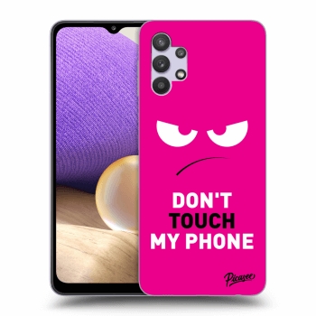 Picasee silikonowe czarne etui na Samsung Galaxy A32 5G A326B - Angry Eyes - Pink