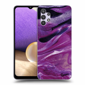 Picasee silikonowe czarne etui na Samsung Galaxy A32 5G A326B - Purple glitter