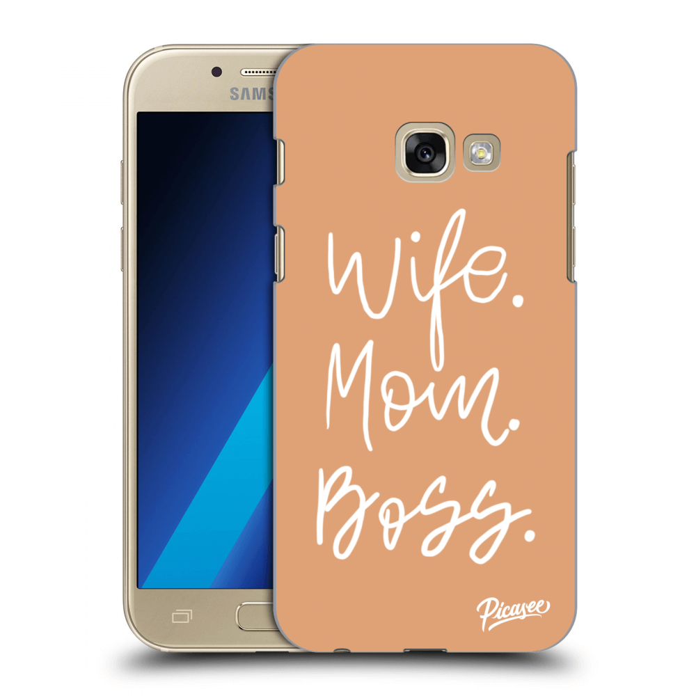 Picasee silikonowe przeźroczyste etui na Samsung Galaxy A3 2017 A320F - Boss Mama