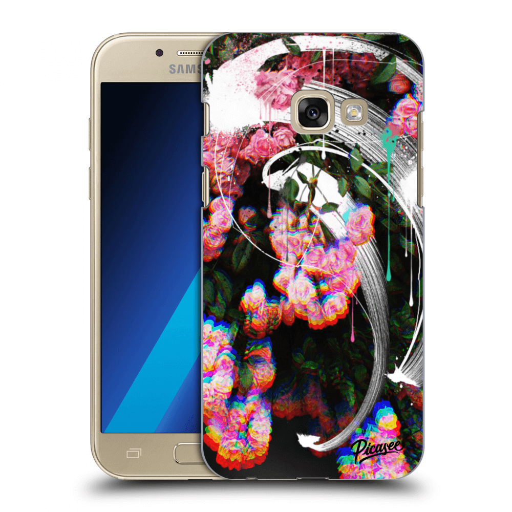 Picasee silikonowe przeźroczyste etui na Samsung Galaxy A3 2017 A320F - Rosebush white