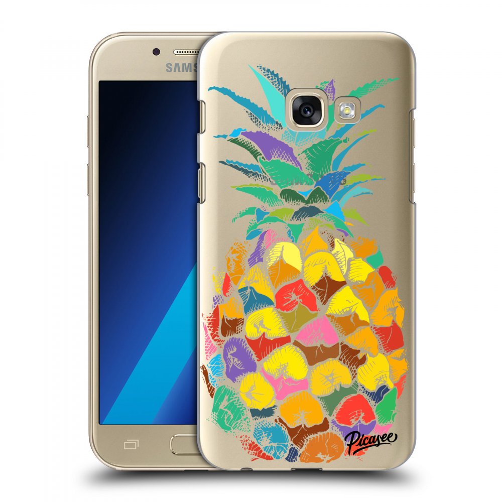 Picasee silikonowe przeźroczyste etui na Samsung Galaxy A3 2017 A320F - Pineapple