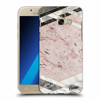 Picasee silikonowe przeźroczyste etui na Samsung Galaxy A3 2017 A320F - Pink geometry