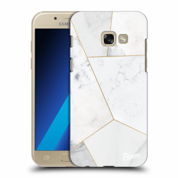 Picasee silikonowe przeźroczyste etui na Samsung Galaxy A3 2017 A320F - White tile