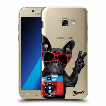 Picasee silikonowe przeźroczyste etui na Samsung Galaxy A3 2017 A320F - French Bulldog