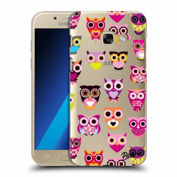 Picasee silikonowe przeźroczyste etui na Samsung Galaxy A3 2017 A320F - Owls