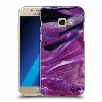 Picasee silikonowe przeźroczyste etui na Samsung Galaxy A3 2017 A320F - Purple glitter