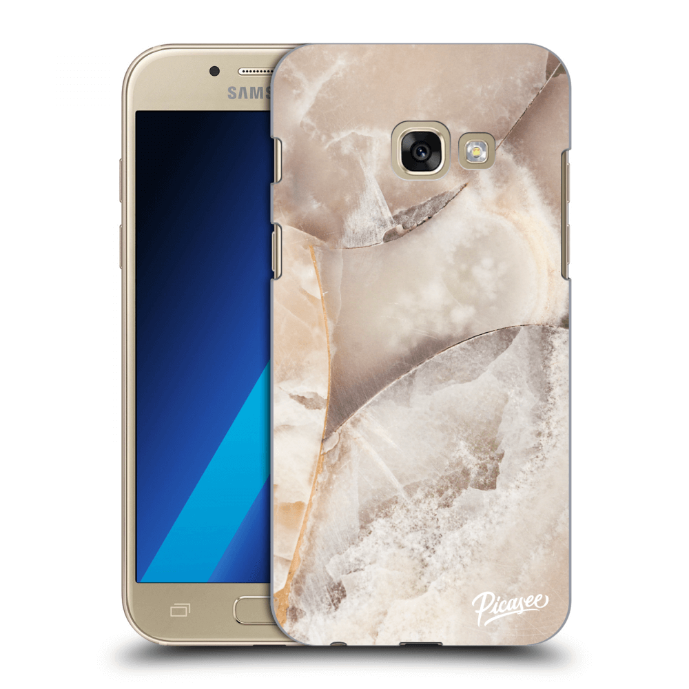 Picasee silikonowe przeźroczyste etui na Samsung Galaxy A3 2017 A320F - Cream marble
