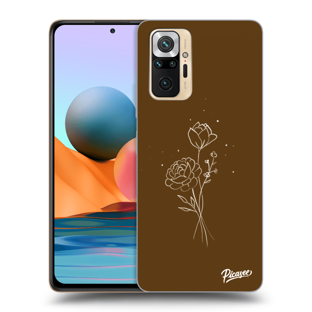 Picasee ULTIMATE CASE pro Xiaomi Redmi Note 10 Pro - Brown flowers