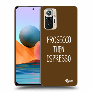 Picasee silikonowe przeźroczyste etui na Xiaomi Redmi Note 10 Pro - Prosecco then espresso