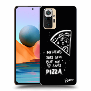 Picasee silikonowe czarne etui na Xiaomi Redmi Note 10 Pro - Pizza